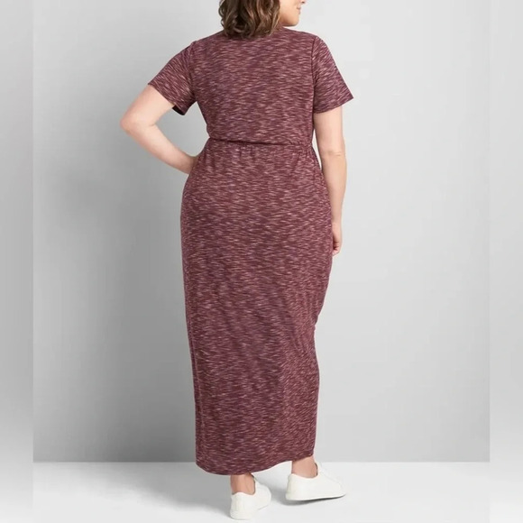 LANE BRYANT MARLED CROSSOVER SIDE-DRAWSTRING MAXI DRESS Sz 18/20P NWT - Picture 11 of 11